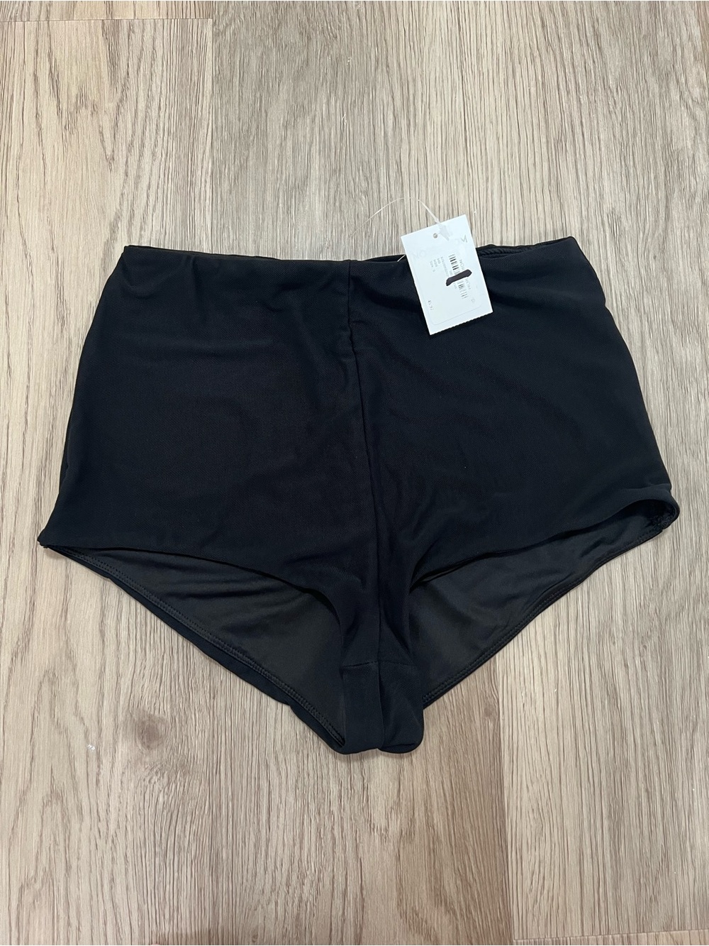 AFRM Revolve Black High Rise Micro Shorts Mesh Overlay Size S NWT
